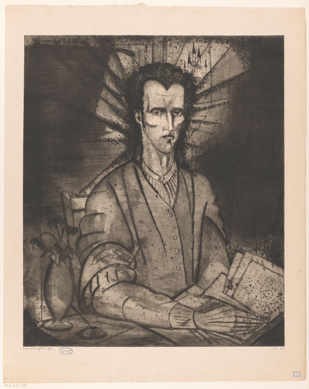Filosoof Le Philosophe (nesne üzerindeki orijinal başlık) by Lodewijk Schelfhout (signed by artist)