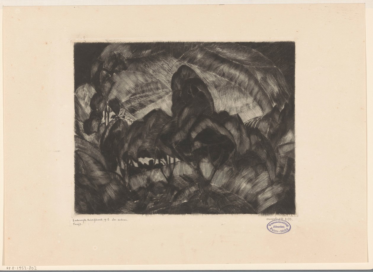 Les Arbres ağaçlarıyla dolu tepelik bir manzara (nesnedeki orijinal başlık) by Lodewijk Schelfhout (signed by artist)