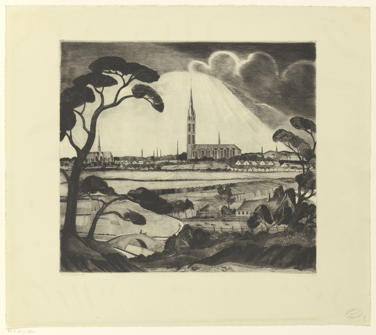 Hilversum ve çevresi Hilversum (orijinal başlık) by Lodewijk Schelfhout (signed by artist)