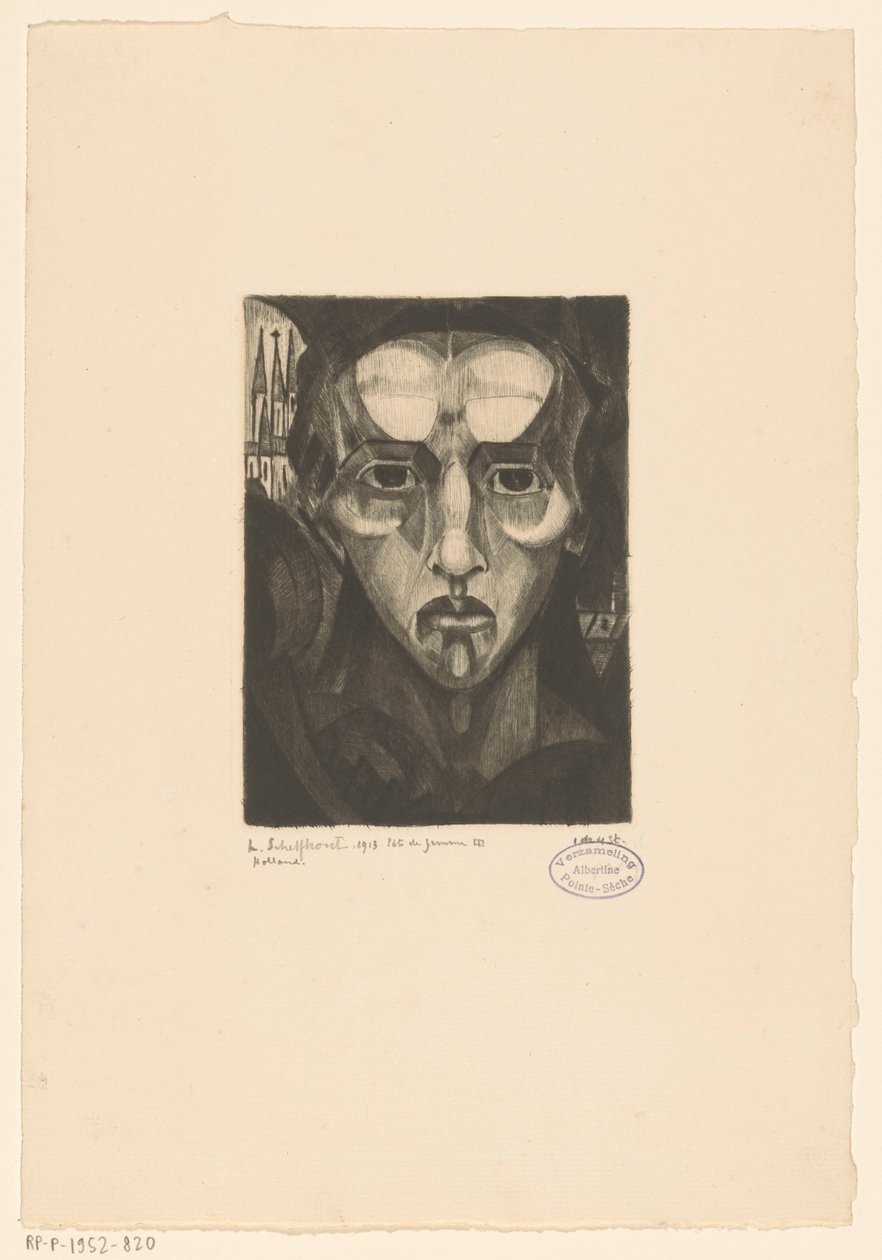 Bir kadının başı Tete de femme III (nesne üzerindeki orijinal başlık) by Lodewijk Schelfhout (signed by artist)