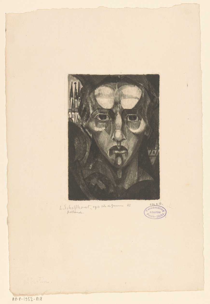 Bir kadının başı Tete de femme III (nesne üzerindeki orijinal başlık) by Lodewijk Schelfhout (signed by artist)