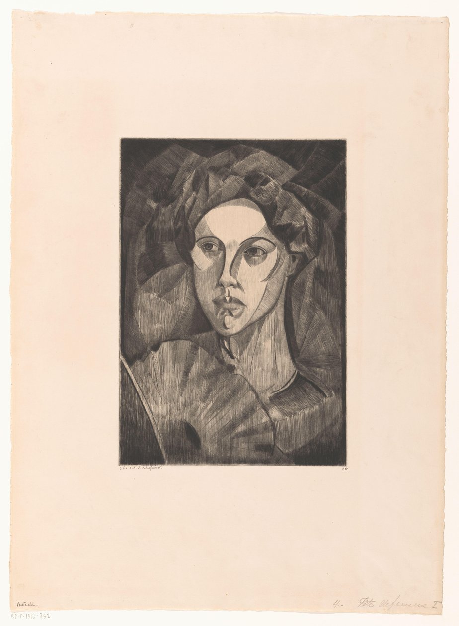 Bir kadının başı Tete de femme I (orijinal başlık) by Lodewijk Schelfhout (signed by artist)