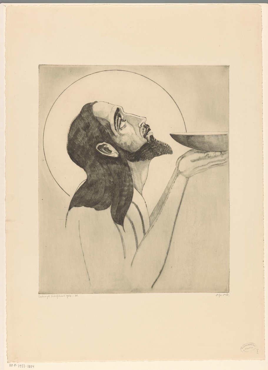 Johannes de Doper Vaftizci Yahya (orijinal başlık) by Lodewijk Schelfhout (signed by artist)