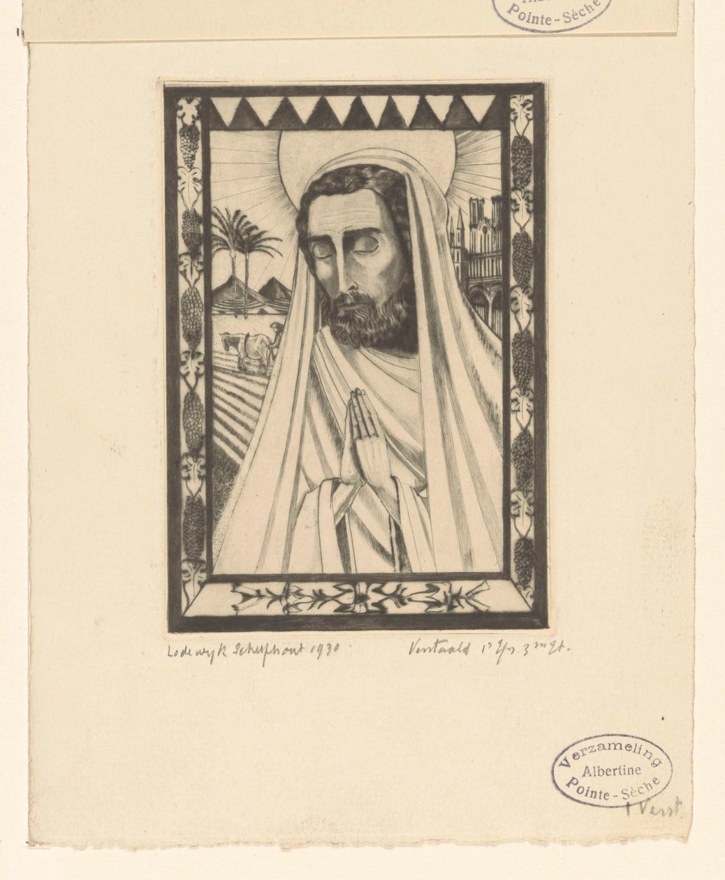 Jozef St. Joseph (orijinal başlık) by Lodewijk Schelfhout (signed by artist)