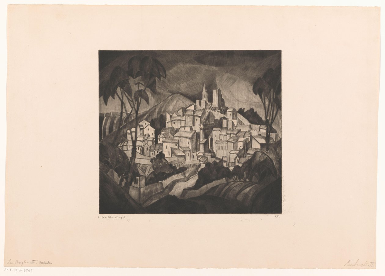Les Angles II (orijinal başlık) by Lodewijk Schelfhout (signed by artist)