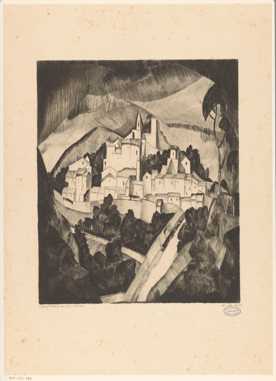 Les Angles I (nesne üzerindeki orijinal başlık) by Lodewijk Schelfhout (signed by artist)