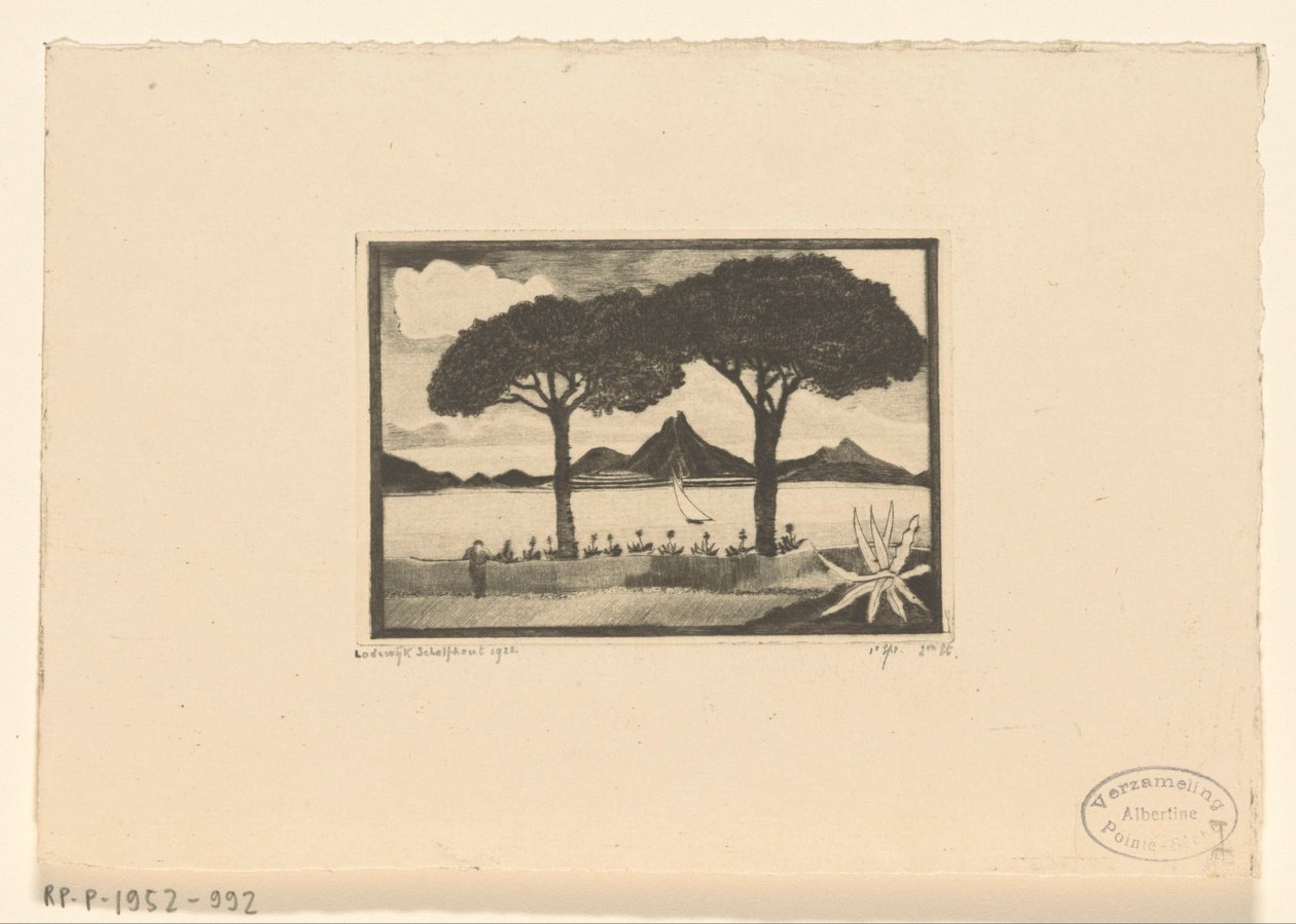 tüvit çocuk İki Ağaç (orijinal başlık) by Lodewijk Schelfhout (signed by artist)