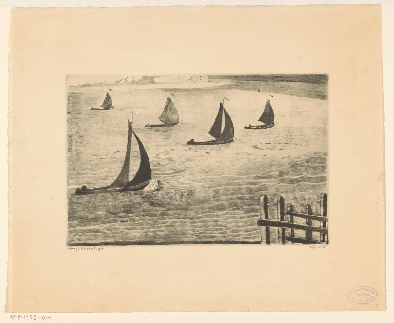 Liman çıkışı Sortie du port (orijinal başlık) by Lodewijk Schelfhout (signed by artist)