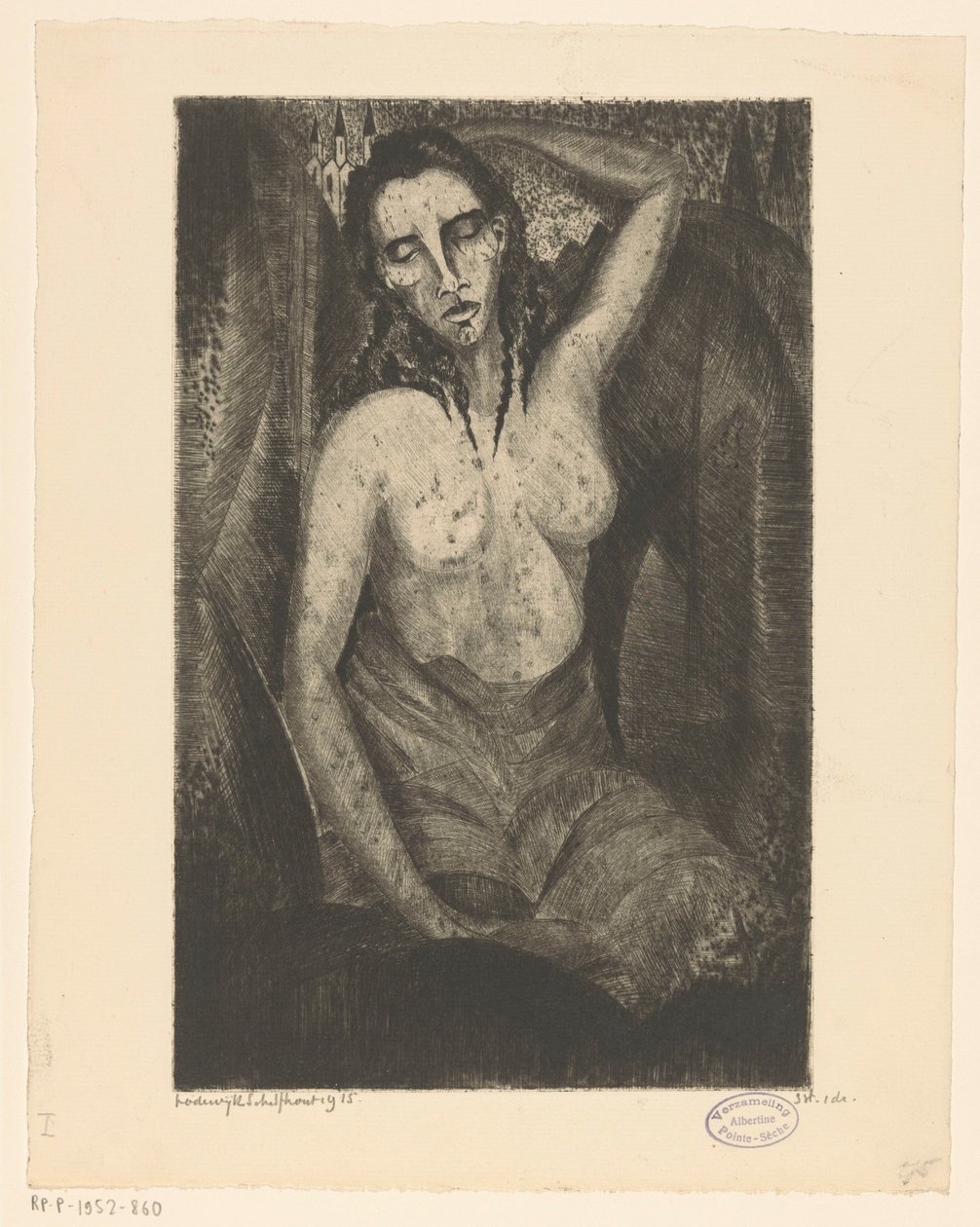 oturan kadın Femme assise (orijinal başlık) by Lodewijk Schelfhout (signed by artist)