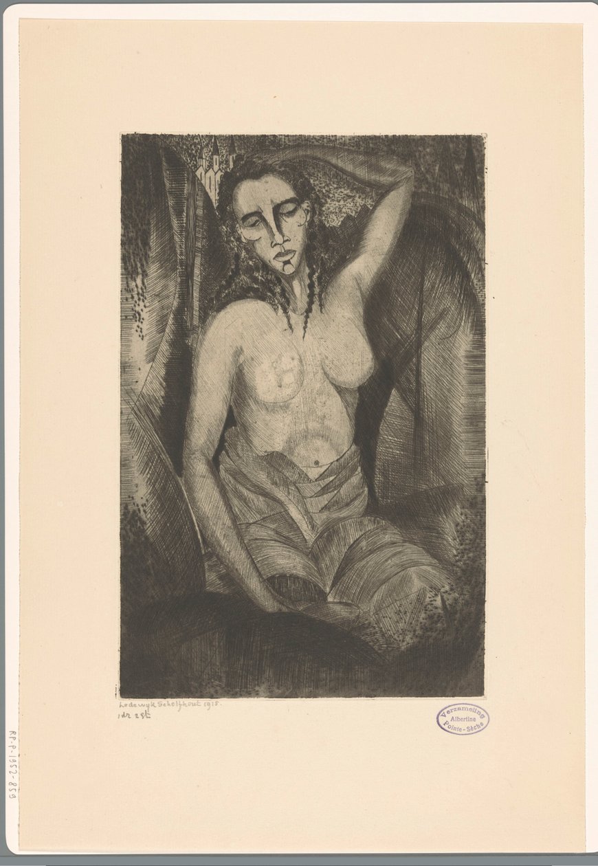 oturan kadın Femme assise (orijinal başlık) by Lodewijk Schelfhout (signed by artist)