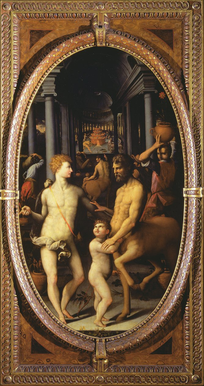 Apollo ve Chiron, 1572 (arduvaz) by Lodovico Buti