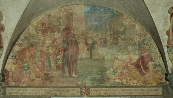 St. Antoninus, Filicaia Ailesinden Bir Gençliği Ölülerden Yükseltiyor (fresk) by Lodovico Buti