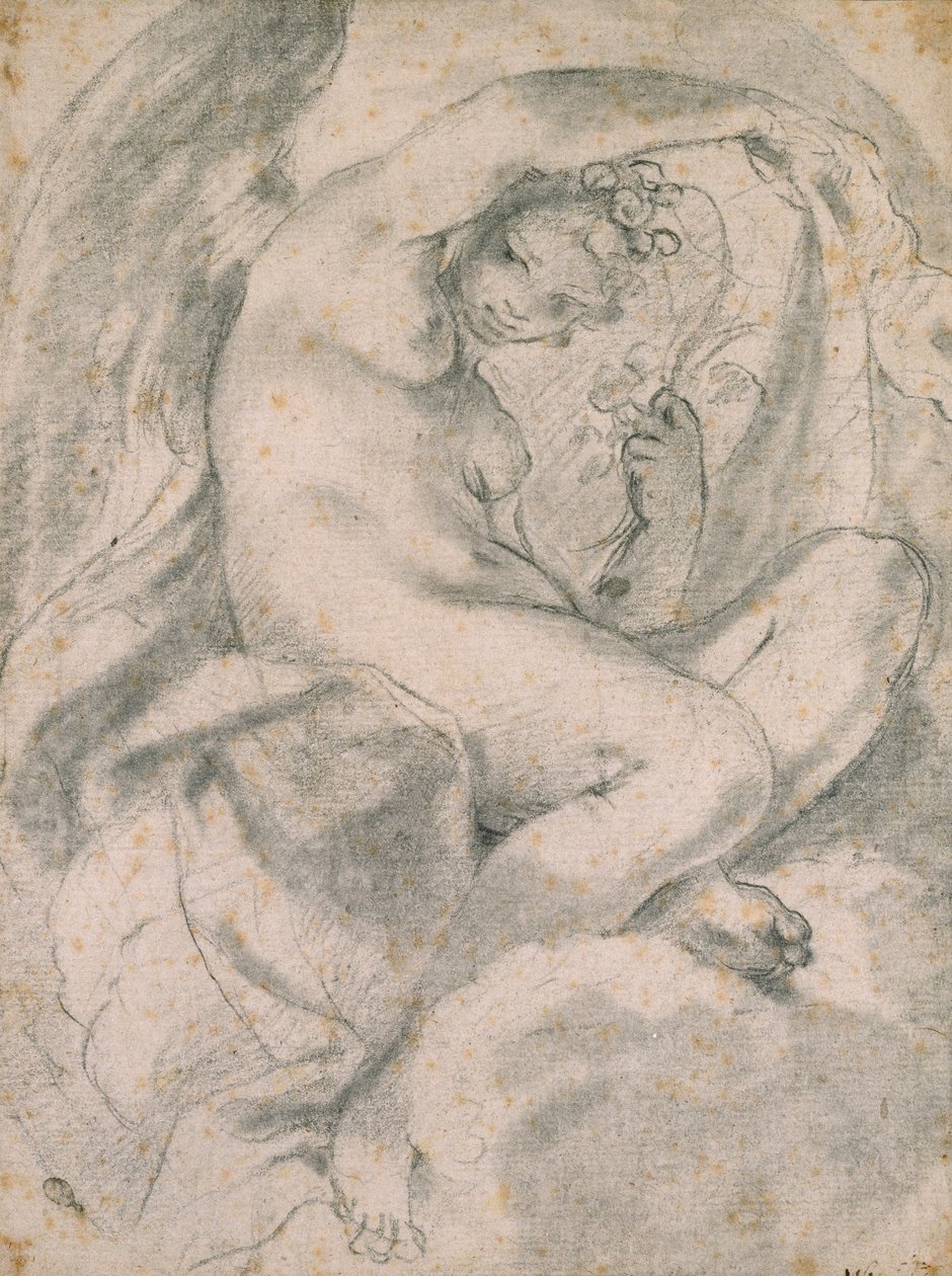 Bulutlar Arasında Bir Peri Muhtemelen Flora, 1575-1619 by Lodovico Carracci