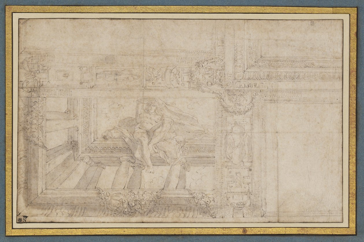 Ignudo, Sala di Ulisse, Palazzo Poggi, Bologna