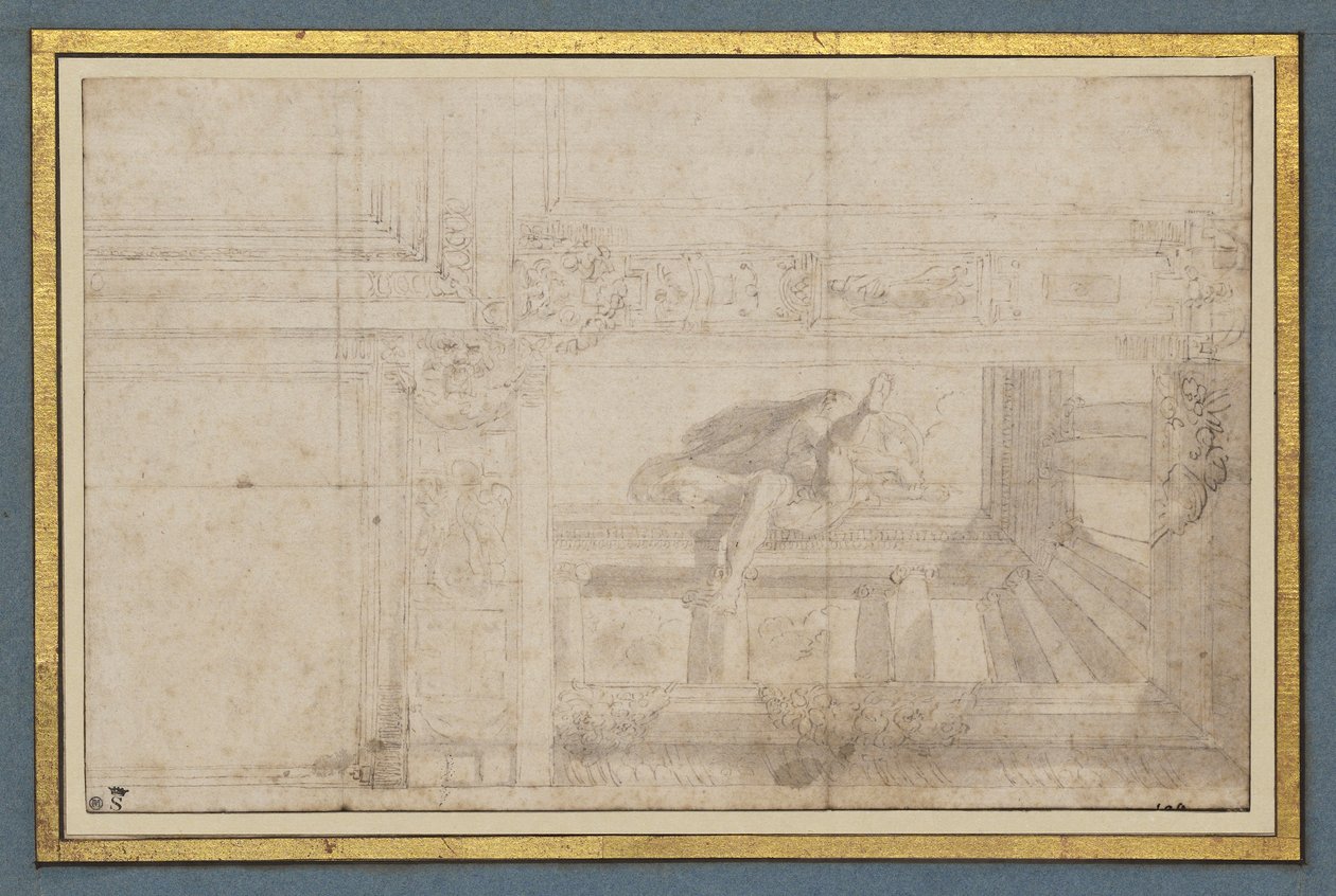 Ignudo, Sala di Ulisse, Palazzo Poggi, Bologna
