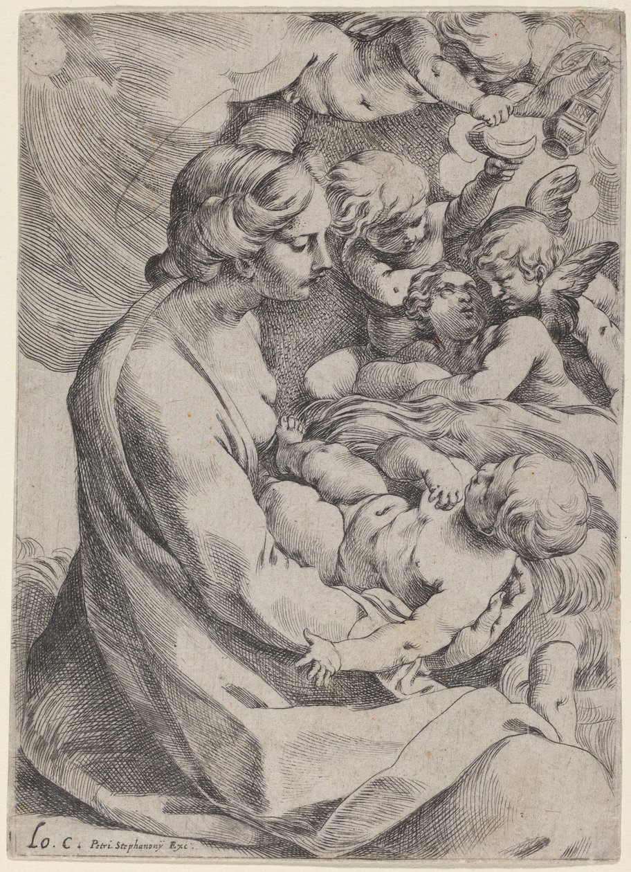 Meleklerle Madonna ve Çocuk by Lodovico Carracci