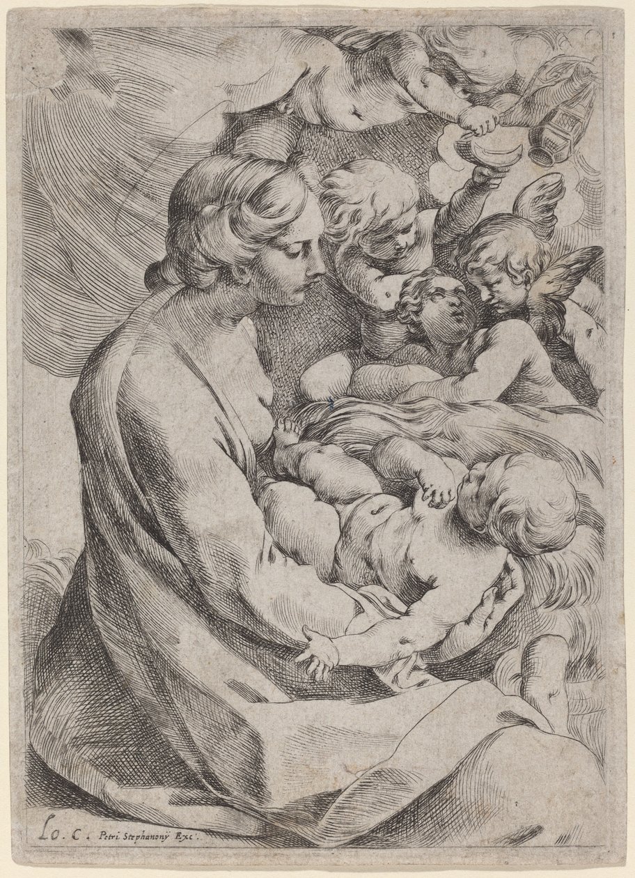 Melekler ile Madonna ve Çocuk by Lodovico Carracci