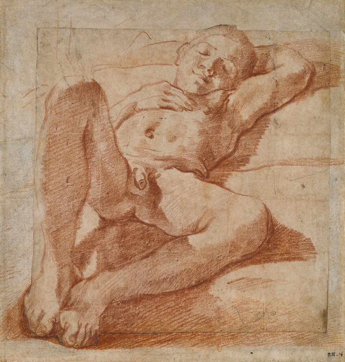 Çıplak Bir Çocuğun Çalışması, 1575-1619 by Lodovico Carracci