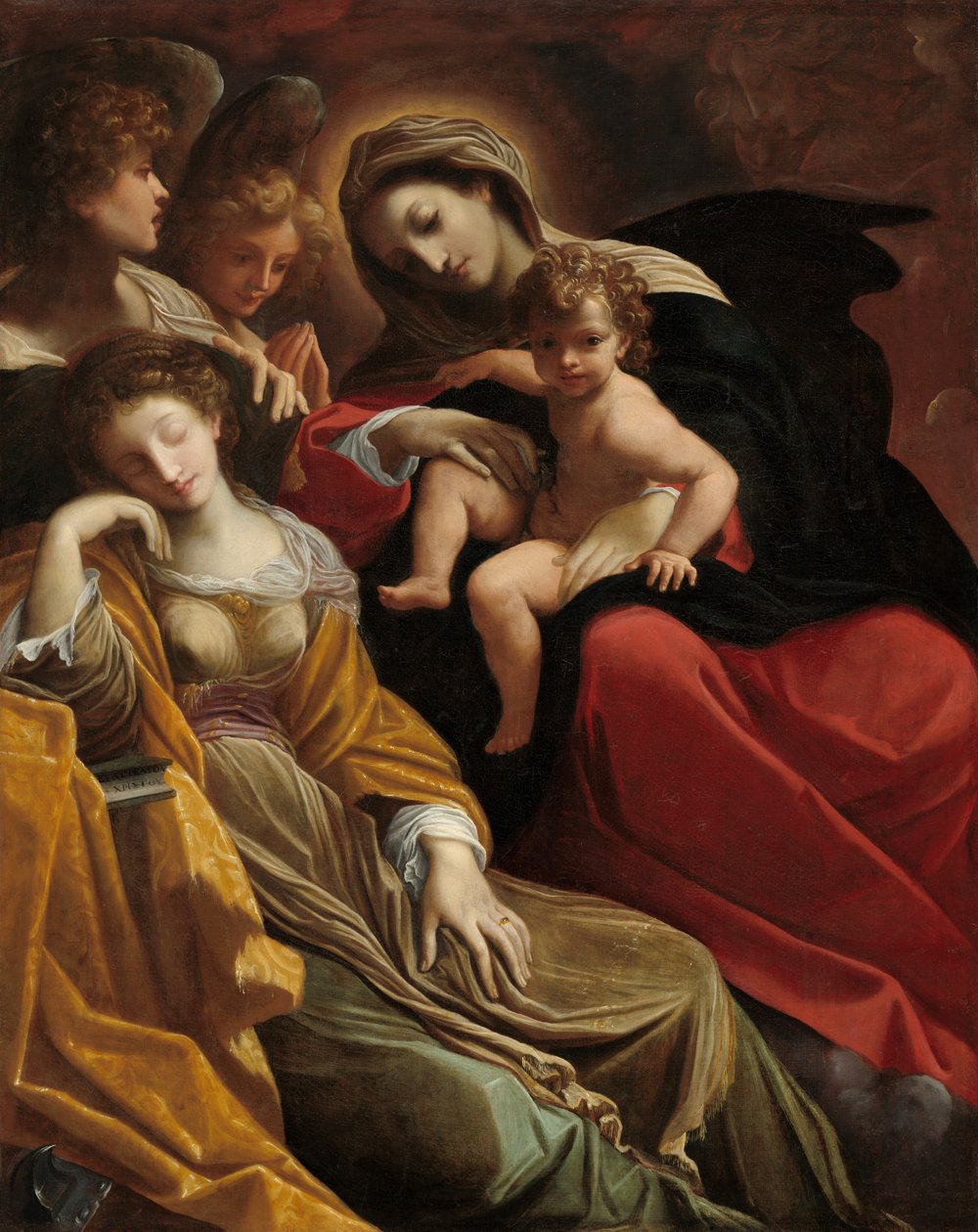İskenderiyeli Aziz Catherine Rüyası, c. 1593. by Lodovico Carracci