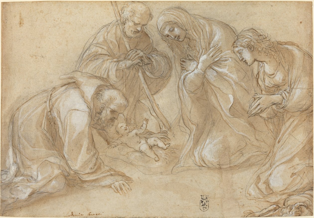 Aziz Francis ve Agnes ile Doğuş by Lodovico Carracci