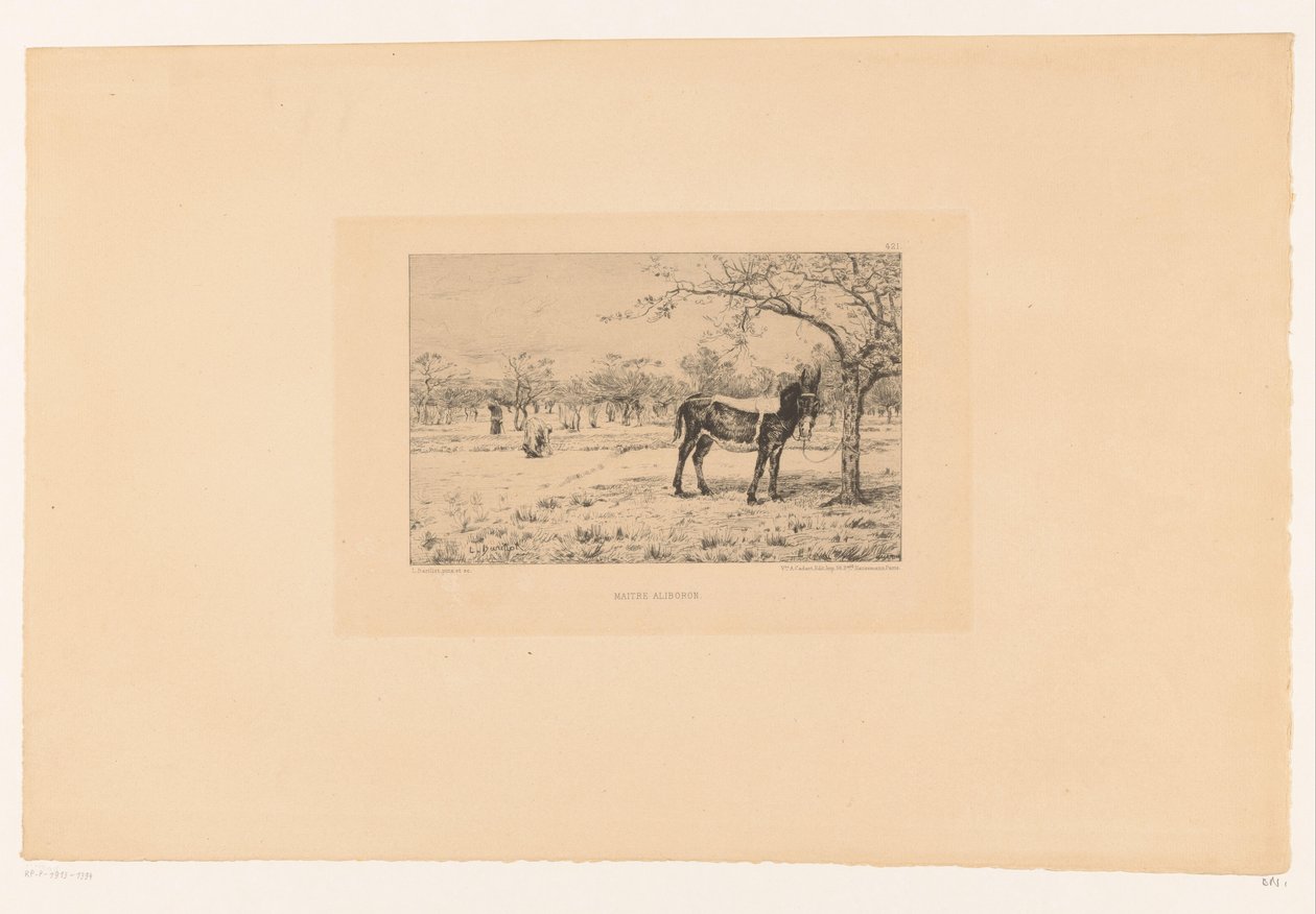 Eşek ile manzara Maitre Aliboron (nesne üzerindeki başlık) by Léon Barillot