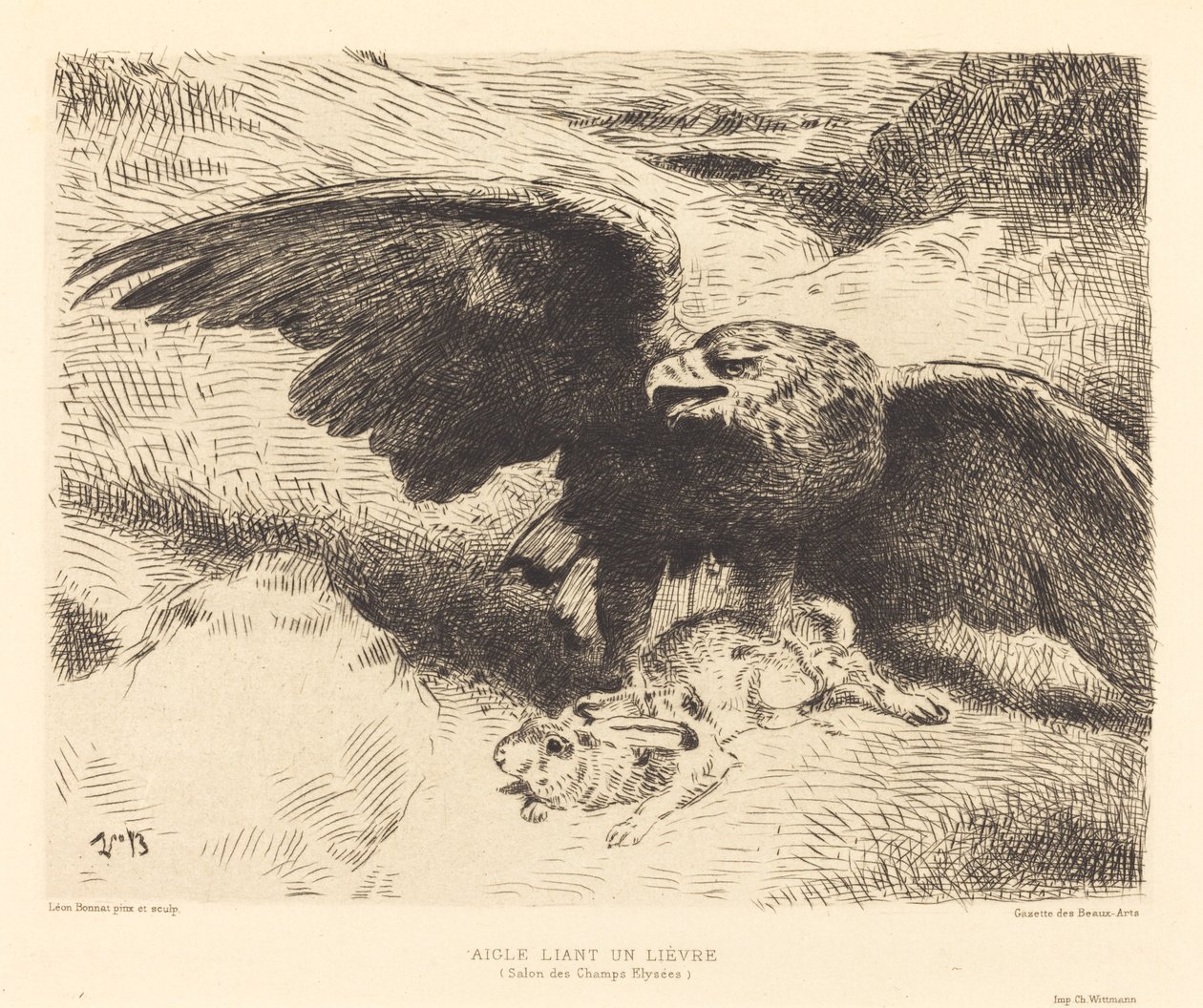 Tavşana Zıplayan Kartal by Léon Bonnat