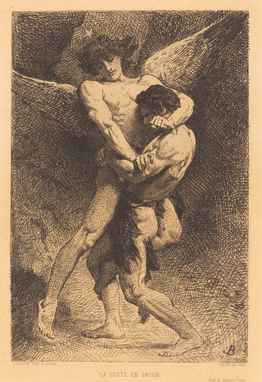 La Lutte de Jacob (Yakup Melekle Güreşi) by Léon Bonnat