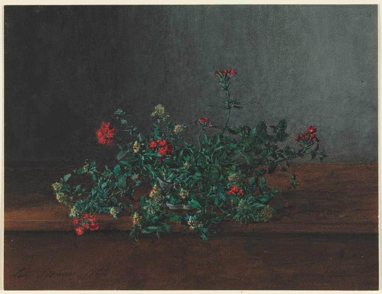 Kır Çiçekleriyle Natürmort, 1864. by Léon Bonvin