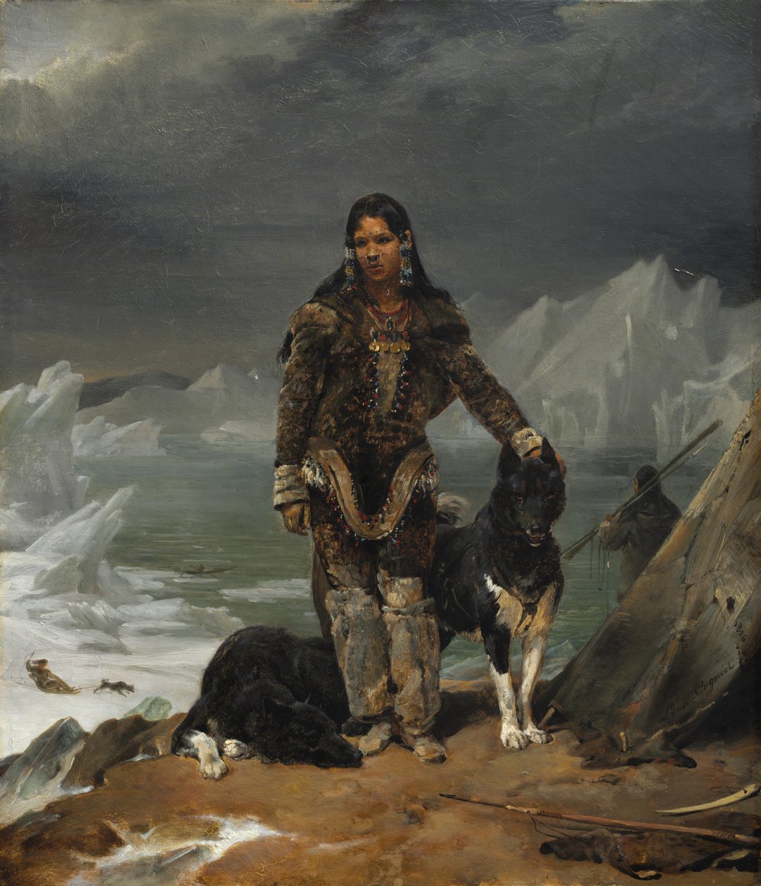 Eskimolar Diyarından Bir Kadın, 1826. by Léon Cogniet