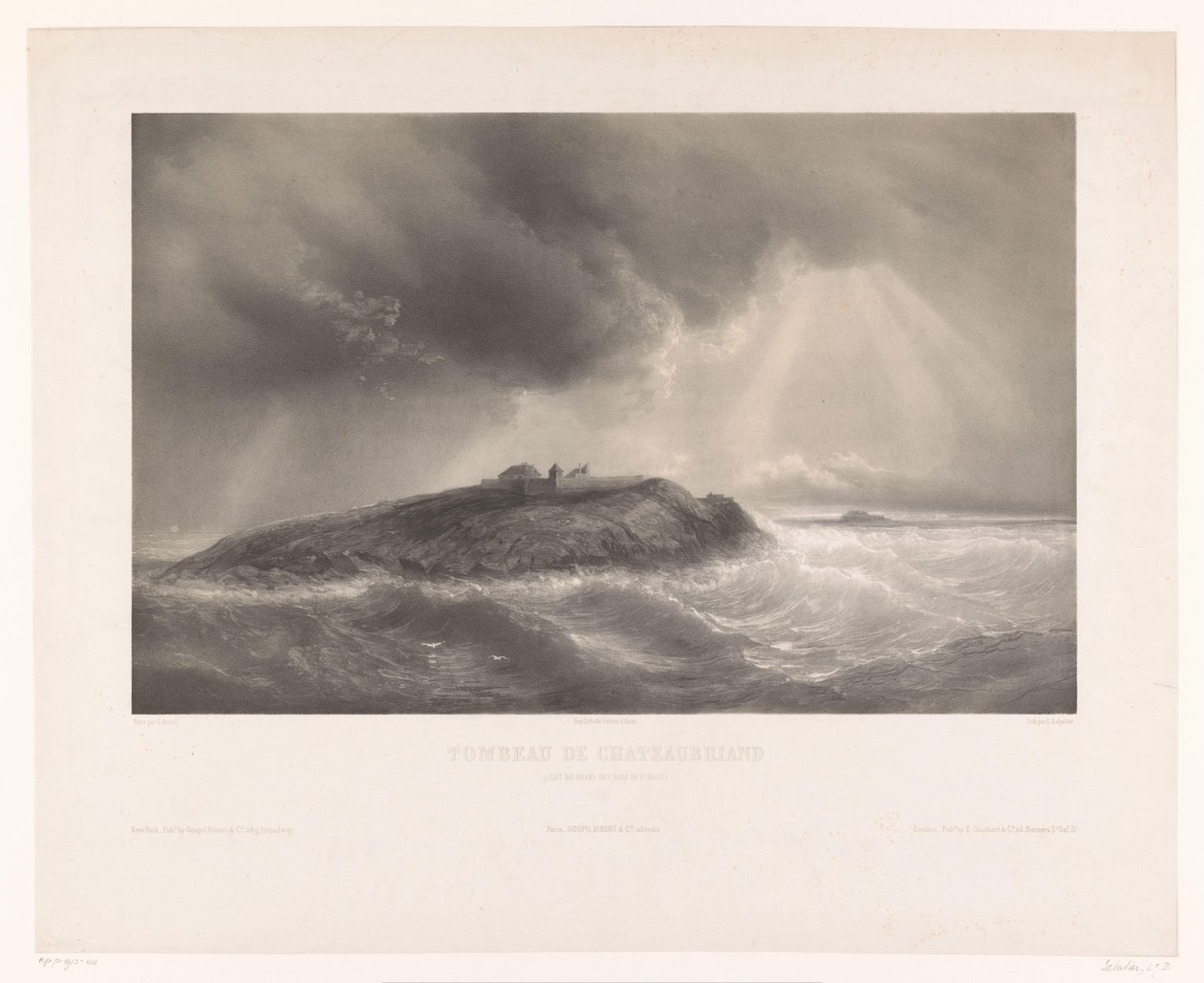 Graf van Francois-Rene de Chateaubriand Chateaubriand Mezarı (Ilot du Grand Bey, Rade de St. Malo) (nesne üzerindeki başlık) by Léon Jean Baptiste Sabatier