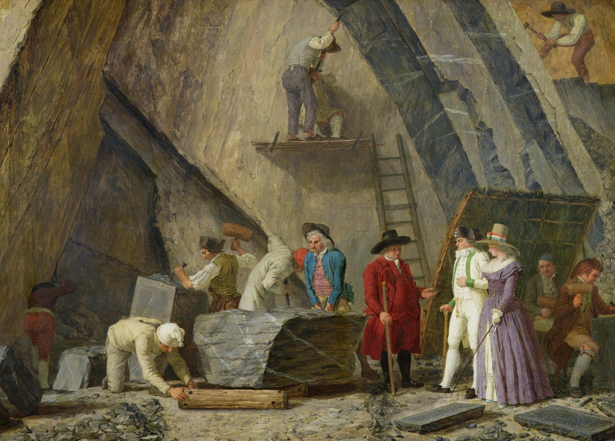 Bir Taş Ocağından Sainte-Anne Mermeri Çıkarma by Léonard Defrance