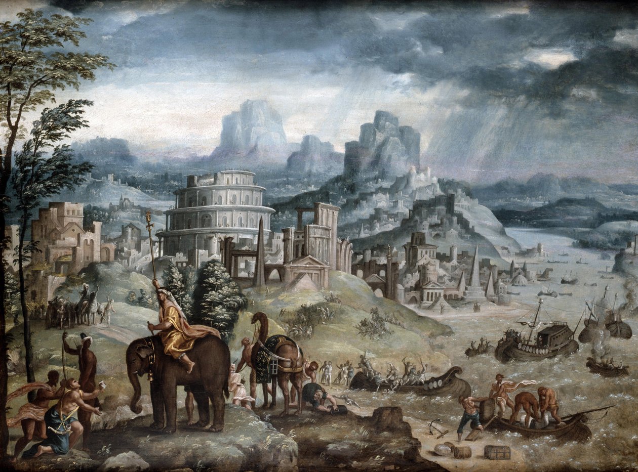 Trasimene Gölü Savaşı (tuval üzerine yağlıboya) by Léonard Thiry