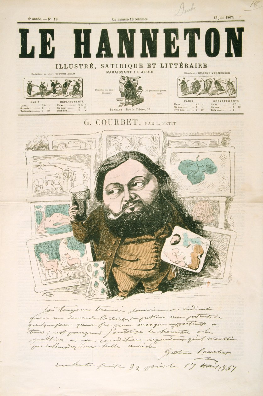 Gustave Courbet, Fransız ressam, 1867 by Léonce Justin Alexandre Petit