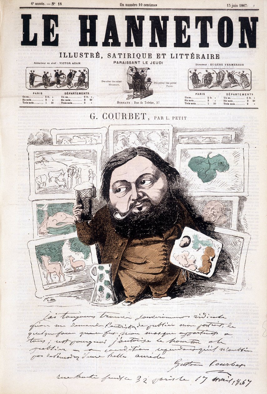 Gustave Courbet, Fransız ressam (1819-1877) portresi. Le hanneton