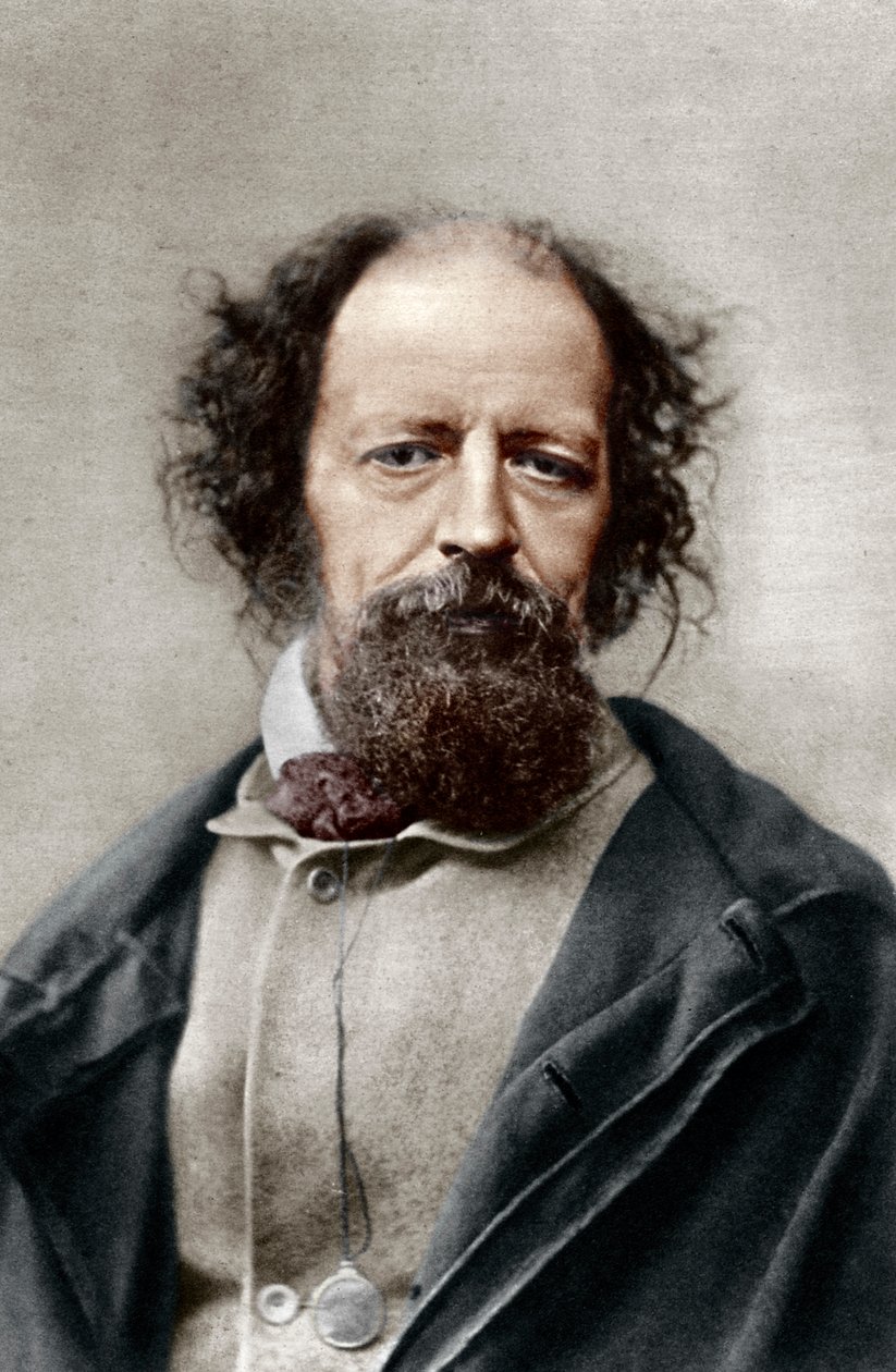 Alfred, Lord Tennyson, Birleşik Krallık şairi, c1867. by London Stereoscopic and Photographic Co