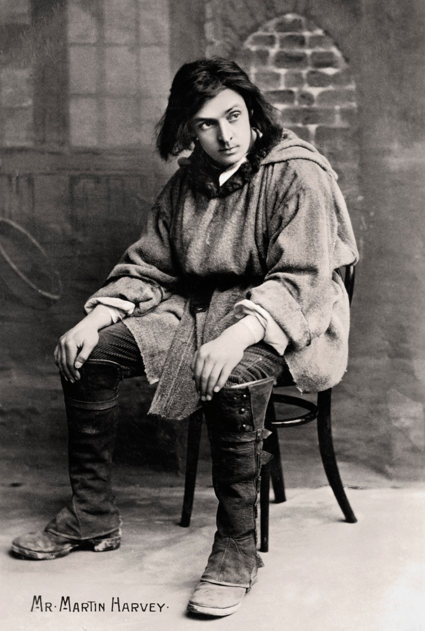 John Martin-Harvey 1863-1944, İngiliz aktör, 20. yüzyılın başlarında. by London Stereoscopic and Photographic Co