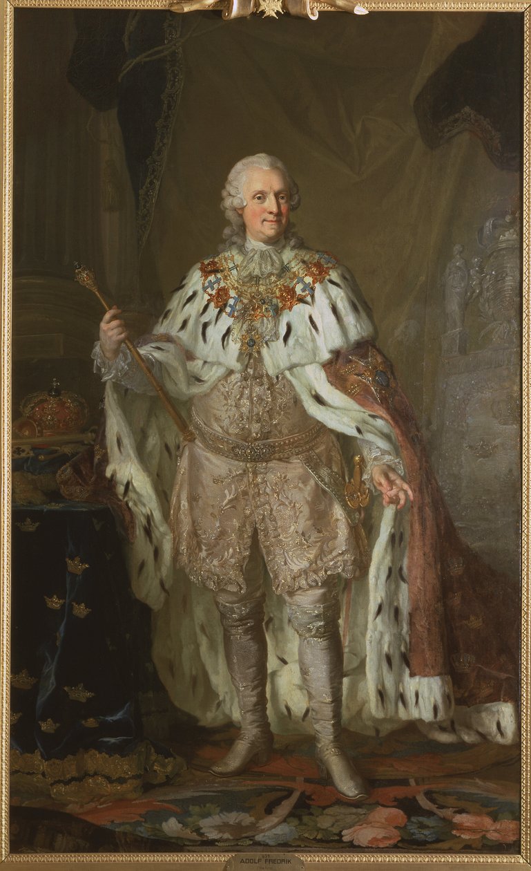 Adolphe Frederic de Suede - Portresi Adolph Frederick (1710-1771), İsveç Kralı, Pasch, Lorenz, Genç (1733-1805). Tuval üzerine yağlıboya. Boyut : 237x143 cm. Ulusal Müze Stockholm by Lorens the Younger Pasch