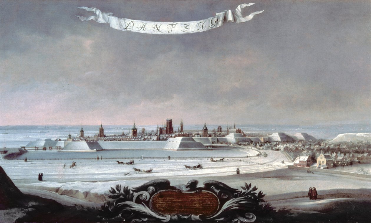 Kışın Danzig (Gdansk) manzarası by Lorenz Strauch