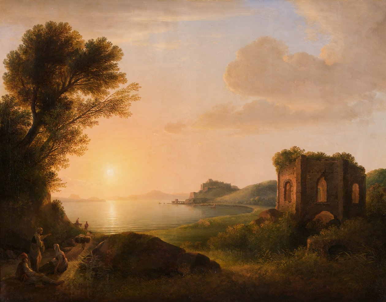 Gün batımında Baiae Körfezi by Lorenz Adolf Schönberger