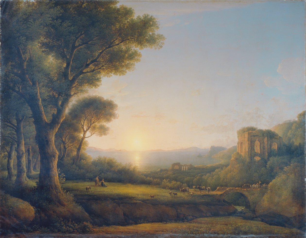 Gün batımında Baiae Körfezi by Lorenz Adolf Schönberger