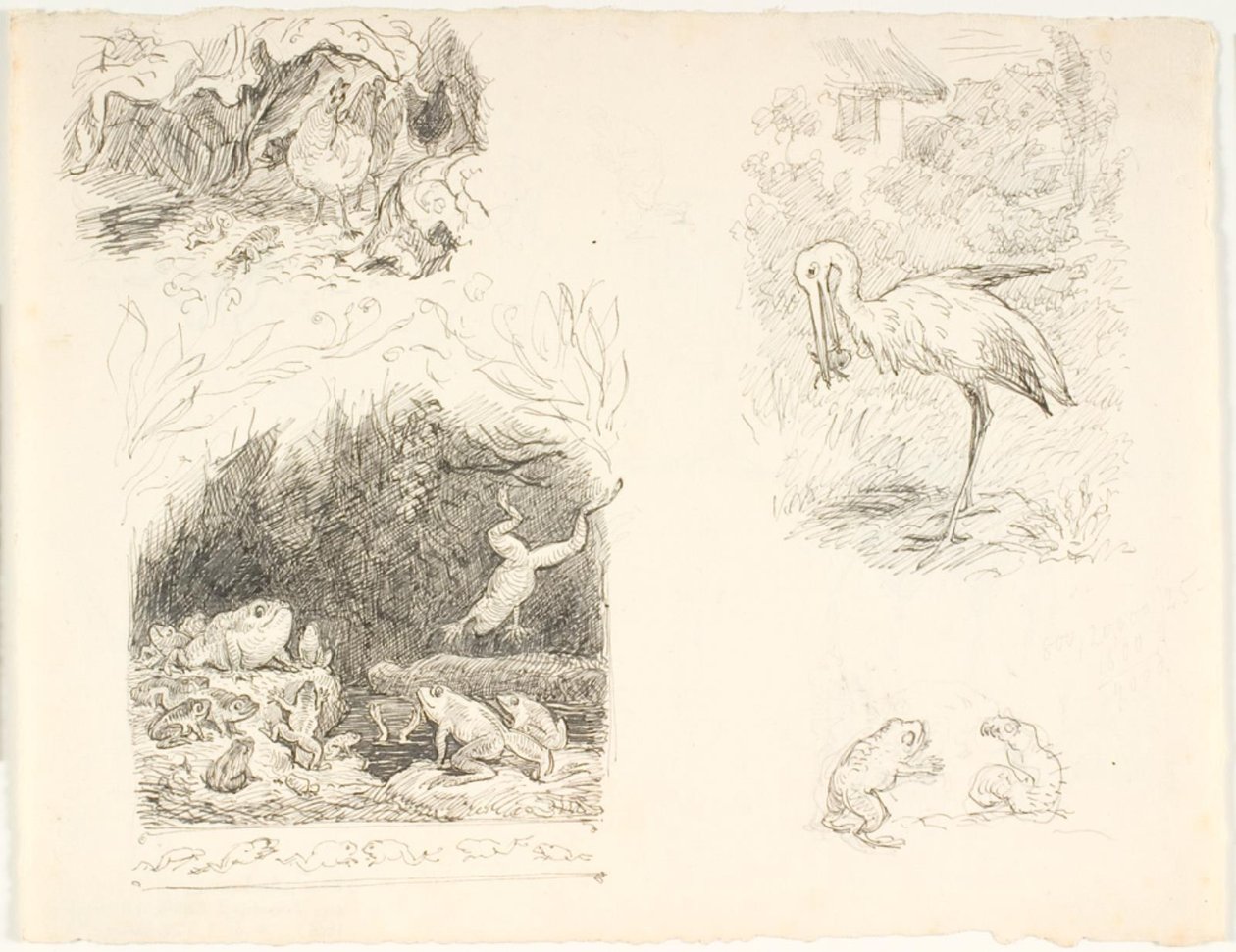 Skrubtudsen, H.C. için dört taslak çizim Andersen
