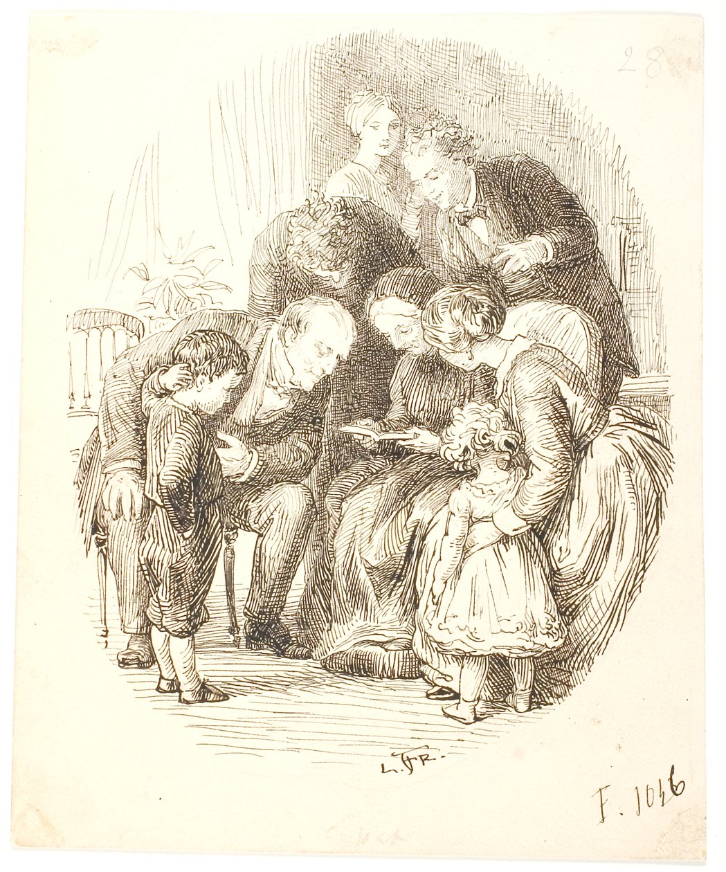 Sesli okuma. Aile grubu by Lorenz Frølich
