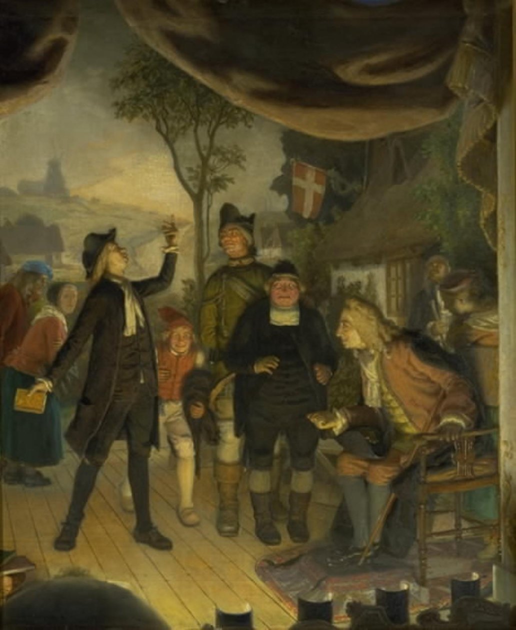 Ludvig Holberg Oyununun Provasına Katılıyor Erasmus Montanus, Act IV, Scene 2 by Lorenz Frølich