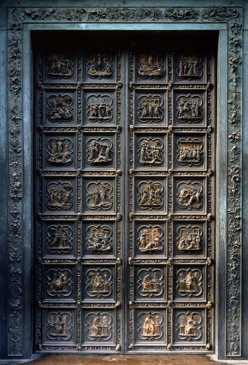 San Giovanni Vaftizhanesinin Kuzey Kapıları, 1403-24 (bronz) by Lorenzo Ghiberti