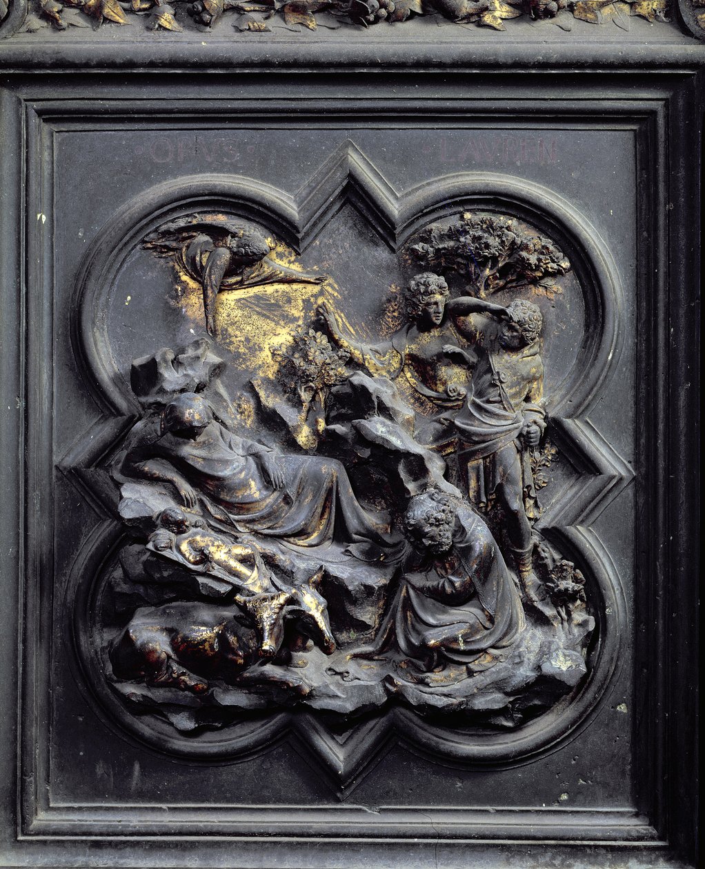 Doğuş, San Giovanni Vaftizhanesinin Kuzey Kapılarının ikinci paneli, 1403-24 (bronz) by Lorenzo Ghiberti