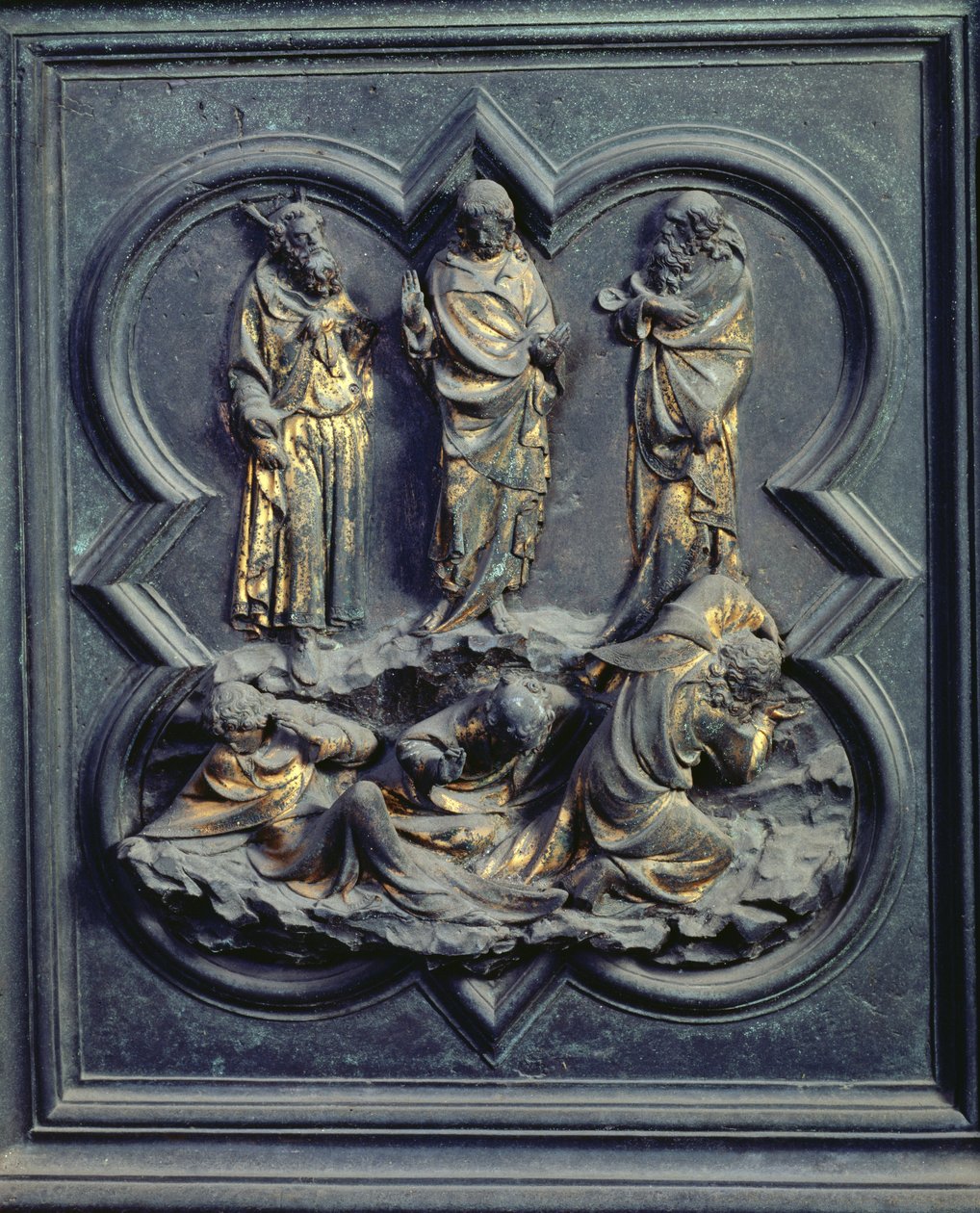 Başkalaşım, San Giovanni Vaftizhanesinin Kuzey Kapılarının dokuzuncu paneli, 1403-24 (bronz) by Lorenzo Ghiberti