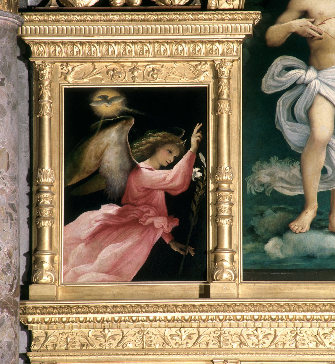 Müjde Meleği, San Giovanni Battista Poliptiğinden detay, c.1525 by Lorenzo Lotto
