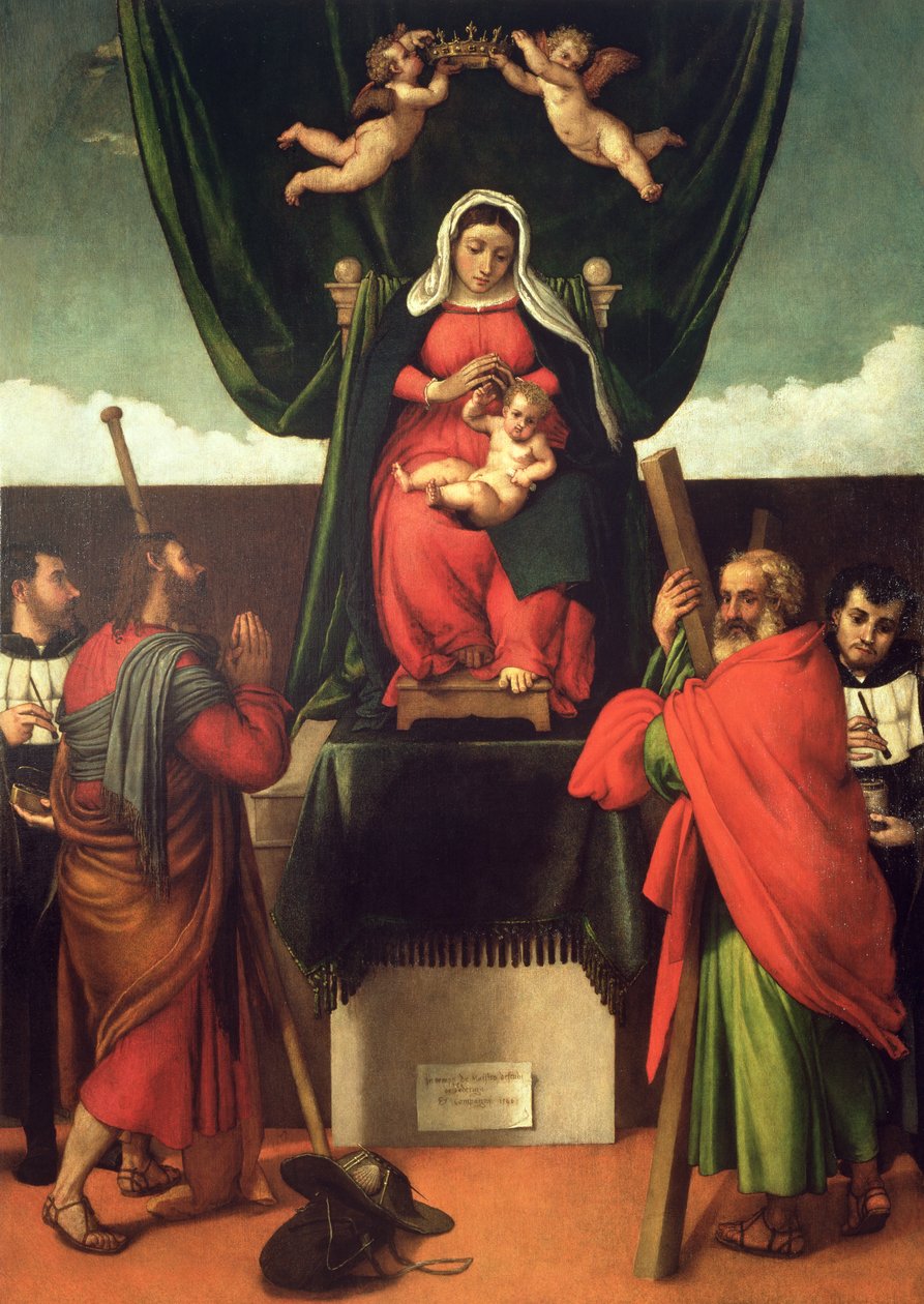Madonna ve Çocuk Dört Aziz ile Taht Edildi, 1546 by Lorenzo Lotto