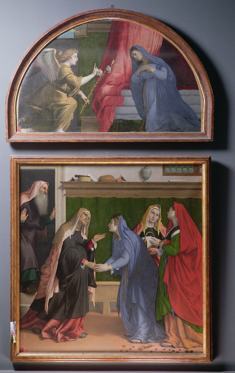 Müjde ve Ziyaret, bir sunak oluşturan iki resim, 1530-35 by Lorenzo Lotto