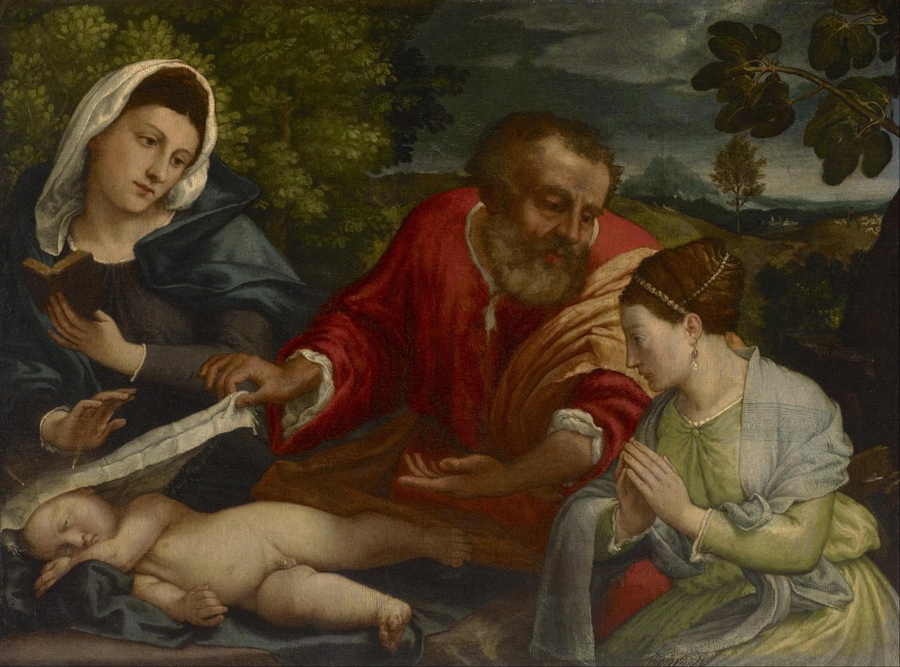 Bir Donatrix ile Kutsal Aile İskenderiyeli Aziz Catherine olarak by Lorenzo Lotto